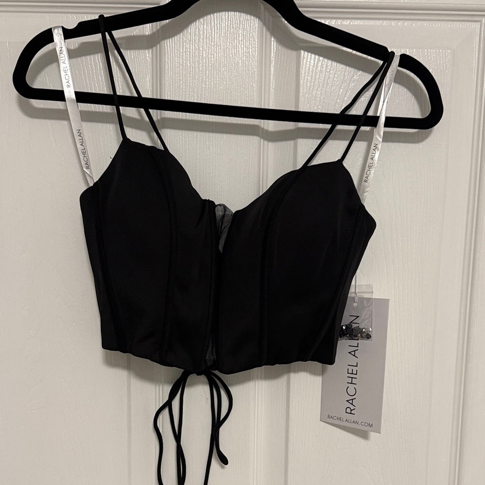 Rachel Allan Elegant Black Crop Top